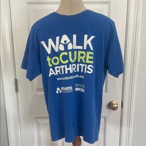 Walk to Cure Arthritis short sleeve blue T-Shirt 100% cotton size L unisex